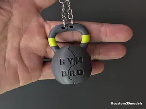 Gym Bro Kettlebell Keychain