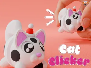 Cute Cat Santa Clicker - Christmas Fidget