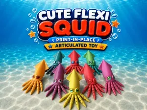 Cute Flexi Squid – Print-in-Place Articulated Toy