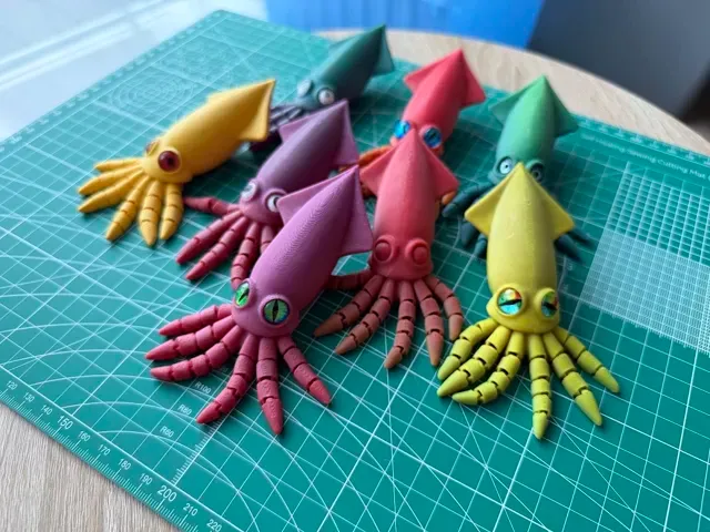 Cute Flexi Squid – Print-in-Place Articulated Toy — Фото 8 из 14