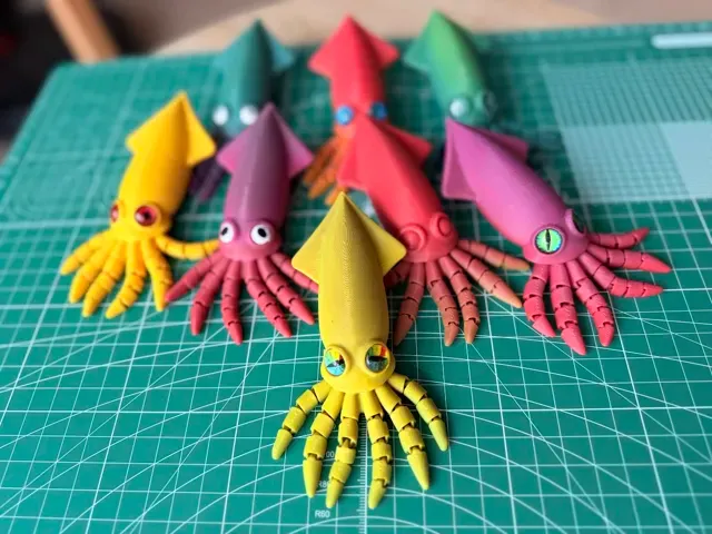 Cute Flexi Squid – Print-in-Place Articulated Toy — Фото 5 из 14