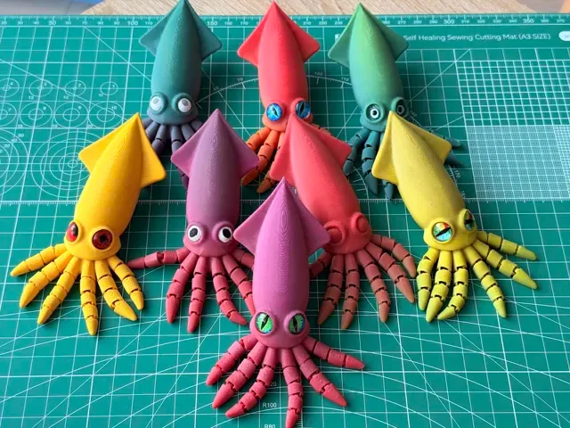 Cute Flexi Squid – Print-in-Place Articulated Toy — Фото 6 из 14