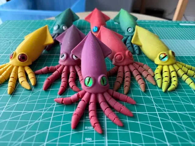 Cute Flexi Squid – Print-in-Place Articulated Toy — Фото 9 из 14