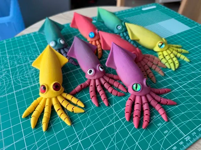 Cute Flexi Squid – Print-in-Place Articulated Toy — Фото 7 из 14