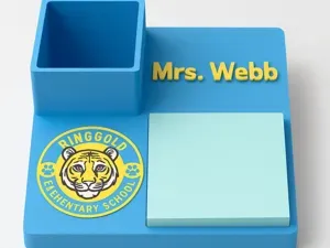 Personalized Desk Organizer-Sticky Note/Pen Holder