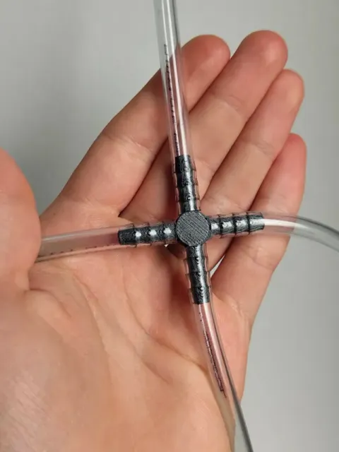 4-way Barbed Tube Connector - Metric - 4-12mm — Image 2 of 4
