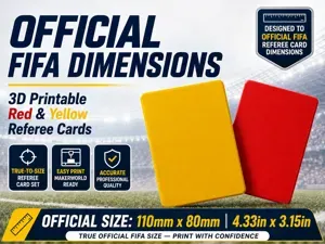 Official FIFA Size Referee Red & Yellow Cards