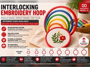 Interlocking embroidery hoop - Different sizes