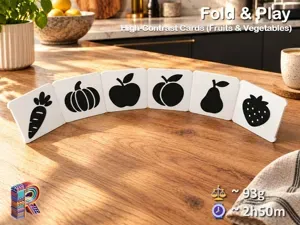 Foldable High-Contrast Fruit and Vegetables Cards