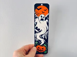 Halloween Ghost Pumpkin –Spooky Graveyard Bookmark