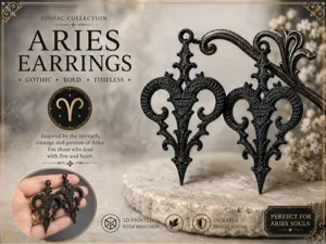 Aries Zodiac Gothic Earrings –3D Printable STL