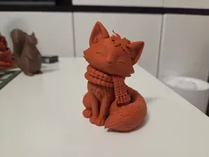 Cozy Autumn Fox with Scarf – Fall Home Decor