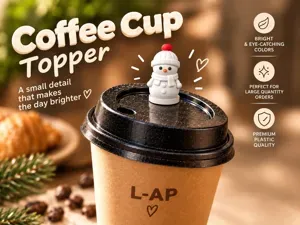 Snowman Coffee Cup Lid Topper - Drink Decoration
