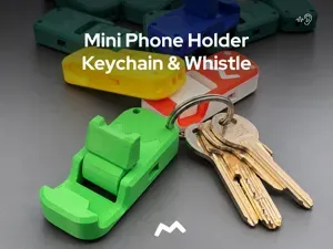 Mini Phone Holder Keychain with Whistle - 3in1 EDC