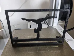 Gymnast on beam framed
