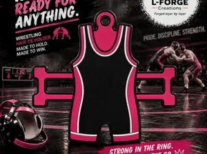 Wrestling Singlet Hair Tie Holder Keychain
