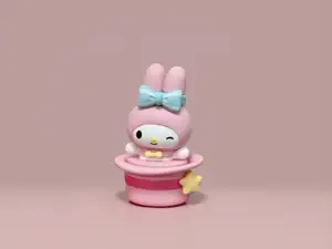 眨眼美乐蒂魔术帽-三丽鸥魔术系列可爱摆件双子星美乐蒂女童涂色