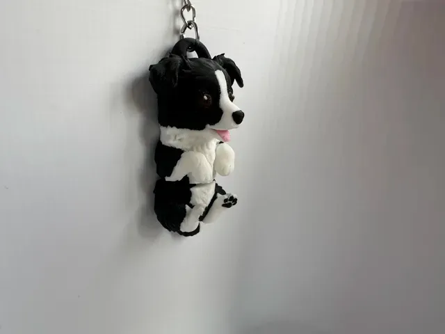 Sweet Flexi Border Collie Keychain with open mouth — Фото 2 из 2