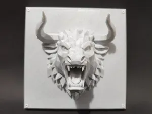 Geometric 3D Minotaur Wall Relief
