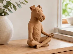 Meditating Fox Terrier Dog – Zen Terrier Statue