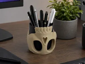 Pen Holder skull | Gothic Desk Organizer