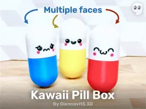 Kawaii Pill Box (cute faces to your storage)
