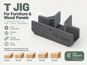 Parametric T-Connector Woodworking Clamp Hand Tool