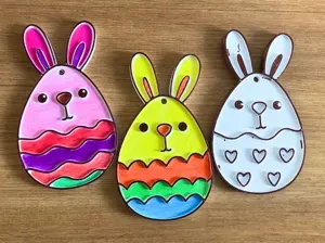 Bunny Egg Hanging Ornament Kids Coloring Activity!