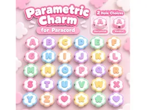 Parametric Flower Alphabet Charm Paracord 2 Chunky