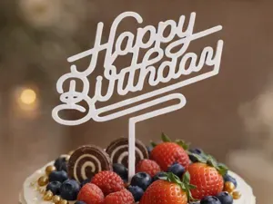 Happy Birthday Cake Topper v2