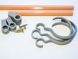Organization hanging system with brackets, rods and hooks (Kitchen etc.)