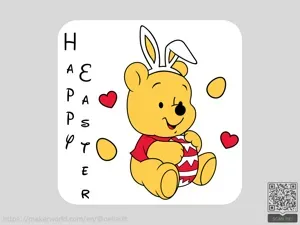 Winnie the Pooh Easter Coaster