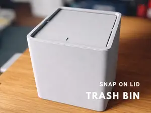 Trash bin with swing lid