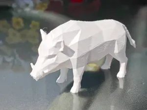 Geometric Low Poly Wild Boar Figurine