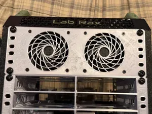 10" 2U Dual 80mm Fan Mount Noctua Grill