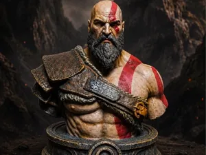 Kratos Bust – God of War Inspired Display Statue
