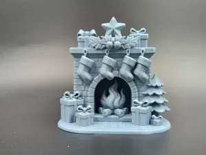 Christmas Fireplace - Winter Holiday decoration