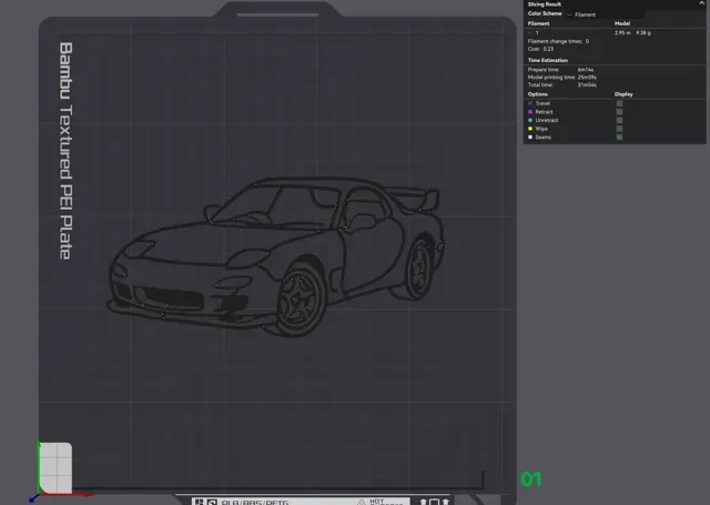 2D Wall Art of 1997 Mazda RX-7 (SMALL) — Image 4 of 4