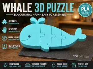 Whale 3D Puzzle | Educational Animal Toy|4 Pieces