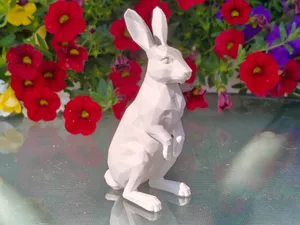 Geometric Low Poly Hare Figurine