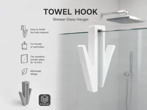 Minimalist Shower Glass Towel Hook
