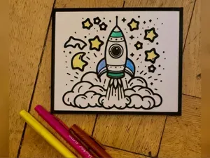 Ausmalbild Rakete