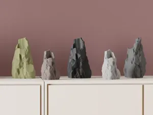 Stone Vase. Rugged Rock Style Modern Vase