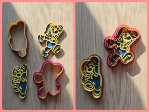Mario Cookie Cutter 2 Playdoh Stamp Clay Sand