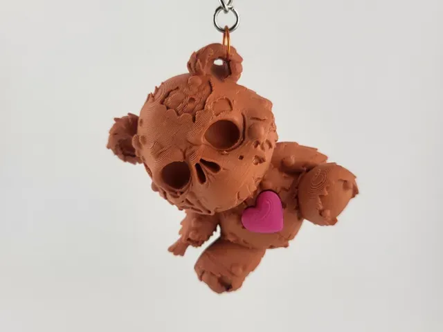 Horror Teddy Skull Keychain Bear Valentine