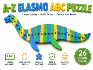 ABC Elasmosaurus – Educational Alphabet Puzzle