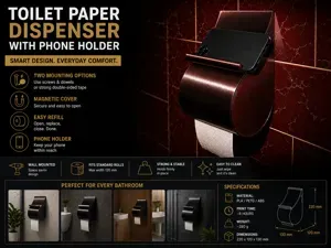 Toilet Paper Dispenser with Phone Holder