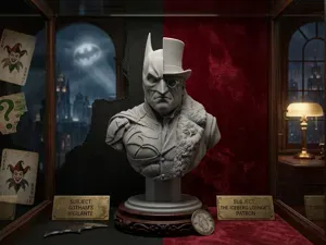 Batman vs Penguin Split-Face Bust