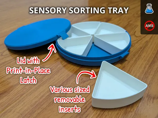 Sensory Sorting Tray With Lid & Removable Inserts