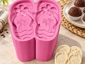 Ejetor de Brigadeiro Chinelos Tropicais com Flores